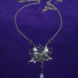 Blue Fairy Dangle Silver Necklace